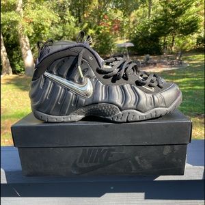 Air foamposite pro black metallic gold